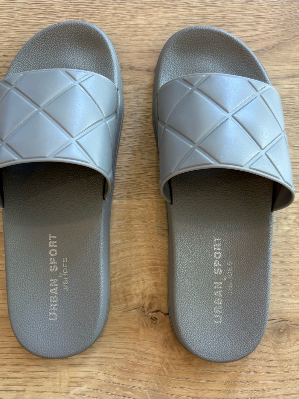 Urban Sport by J Slides Gray Quilted Slide Sandals